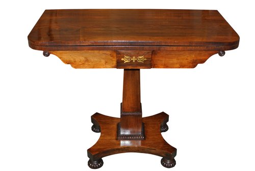 Superior Quality Brass Inlaid Regency Card Table