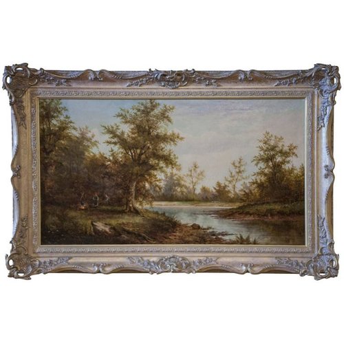 "Woodland Camp By A River" by J Westall