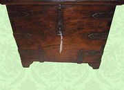 antique furniture small iron bound trunk Antique small iron bound trunk