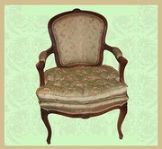 Elegant French walnut armchair