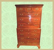 George III mahogany chest on c