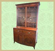 George III mahogany inlaid sec