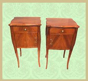 antique furniture pair of french walnut bedside Pair of French walnut bedside