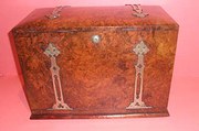 Gothic Victorian walnut stationery box