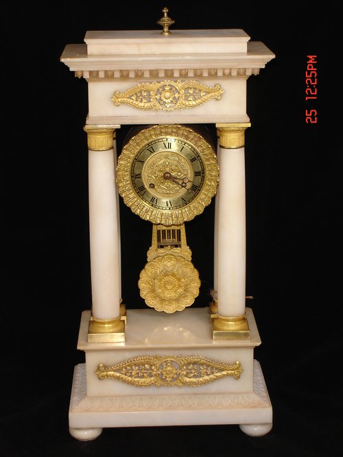 Antiques Atlas 19c French Alabaster Mantle Clock