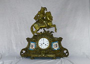 antique clocks & timepieces 19c french bronze clock with p 19c French Bronze clock with p