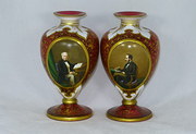 Decorative Pair 19th C Bohemie