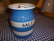 T G Green salt jar