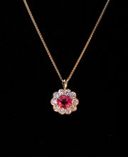 antique jewellery a diamond and spinel pendant n A diamond and spinel pendant n