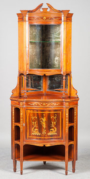 furniture makers: maple and co antique furniture maples inlaid corner cabinet Maples Inlaid Corner cabinet