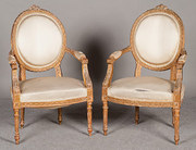 Pair French Fauteuils