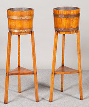 Pair Oak Planters
