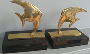 Pair French bronze art deco an