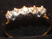 antique jewellery 1920s 18ct 5 diamond gold rin 1920s 18ct 5 Diamond Gold Rin