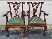 Set 8 Chippendale 20th C Walnu