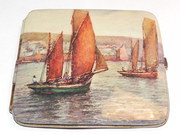 vintage vanity and fashion accessories vintage fisherman boats enamel Vintage Fisherman Boats Enamel