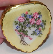 Vintage La Mode Guilloche Enamel Powder Compact