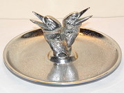 antique metalware Vintage Art Deco Kingfisher Chrome Ashtray