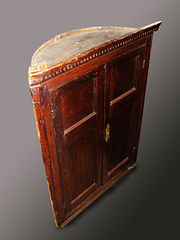 Barrel back corner cupboard