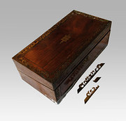 Brass inlaid rosewood box