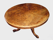 Burr walnut centre table