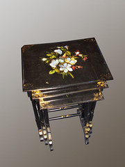 Inlaid ebonised nest of tables