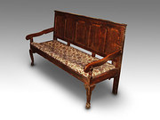 Period oak five panelled Settl
