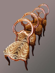 Set of four French rosewood ba