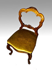 Set of six walnut balloon back