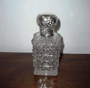 Antique cut glass  silver perf