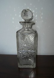 Antique heavy cut glass spirit