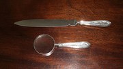 Antique silver desk magnifying