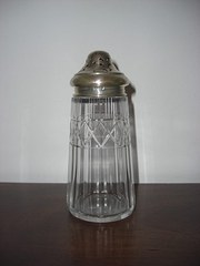 Antique solid silver  cut glas