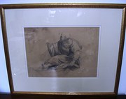 Drawing of Medici in gold wood
