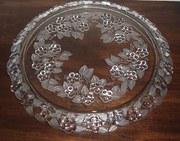Huge vintage glass cake stand