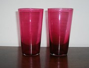 antique glass pair victorian cranber Pair antique Victorian Cranber