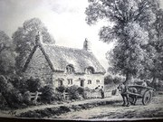 Signed antique country scene p