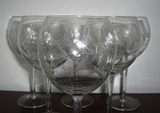 Six antique Victorian cut glas