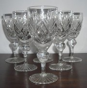 antique glass six vintage cumbria crystal cu Six vintage Cumbria Crystal cu