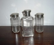 Three antique glasssolid silve