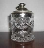 Vintage cut glass  silver jamp