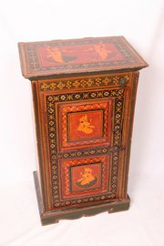 antique furniture period indian painted bedside Period Indian Painted Bedside