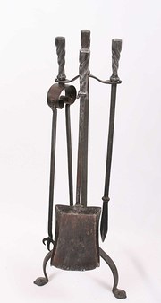antique fire places set of arts crafts fire irons Set of Arts Crafts Fire Irons