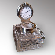 antique silver edwardian inkwell with pocket Edwardian Inkwell with Pocket