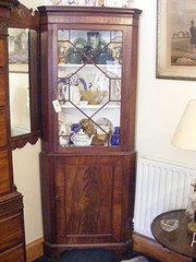 Mahogany corner cupboard