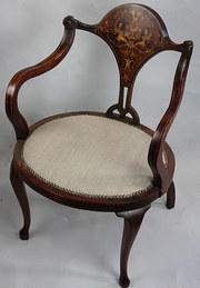 Edwardian mahogany marquetry c