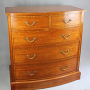 Inlaid satinwood bow front che