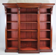 antique furniture large mahogany breakfront book Large mahogany breakfront book