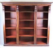 Large mahogany open bookcase