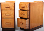 Pair of Art Deco satin birch b
